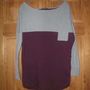 Victoria's Secret Gray/Burgundy Long Sleeve Top